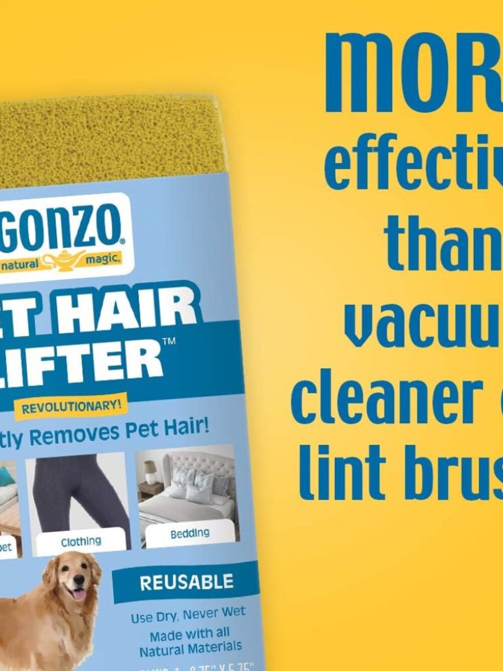 Gonzo Pet Hair Lifter - Remove Dog, Cat and Other Pet Hair from Furniture, Carpe - Picture 4 of 7